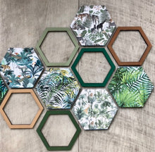 Load image into Gallery viewer, Wooden Safari Hexagon wall art