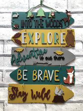 Load image into Gallery viewer, Wooden Woodland Direction sign