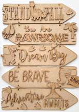 Load image into Gallery viewer, Wooden Dinosaur Direction sign