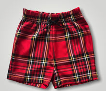 Load image into Gallery viewer, Girls tartan paper bag waist shorts