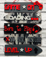 Load image into Gallery viewer, Wooden Gaming Direction sign
