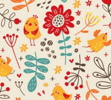 Load image into Gallery viewer, birds, bees and butterflies Cotton jersey fabric