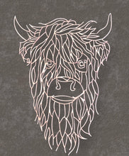 Load image into Gallery viewer, Tenner Tuesday Wooden Geometric Highland Cow