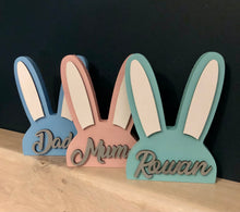 Load image into Gallery viewer, Personalised wooden bunny heads