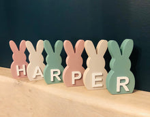 Load image into Gallery viewer, Personalised wooden Easter bunnies