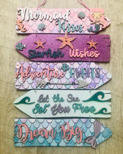 Load image into Gallery viewer, Wooden Mermaid Direction sign