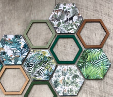 Load image into Gallery viewer, Wooden Safari Hexagon wall art