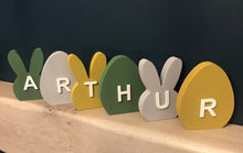 Load image into Gallery viewer, Personalised wooden Easter bunnies