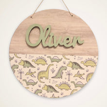 Load image into Gallery viewer, Personalised Dinosaur Door Signs