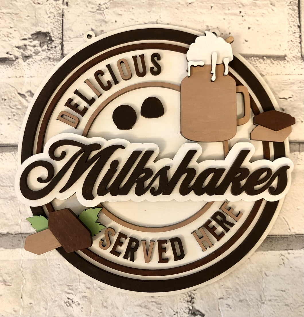 Retro chocolate milkshake wall plaque
