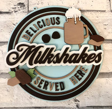 Load image into Gallery viewer, Retro chocolate milkshake wall plaque
