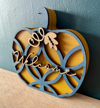 Load image into Gallery viewer, Personalised Pumpkin wooden decor
