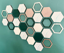 Load image into Gallery viewer, Green marble hexagon wall art
