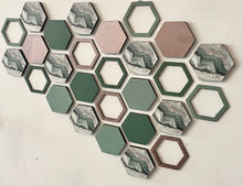 Load image into Gallery viewer, Green marble hexagon wall art
