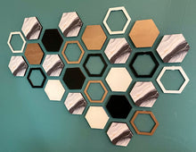 Load image into Gallery viewer, Black marble hexagon wall art
