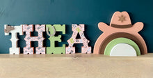 Load image into Gallery viewer, 20cm girls cowgirl style wooden freestanding letters
