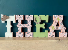 Load image into Gallery viewer, 20cm girls cowgirl style wooden freestanding letters
