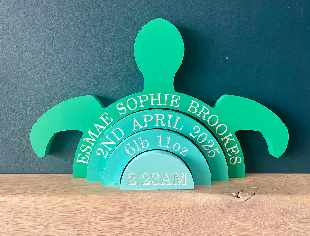 Engraved turtle Stacker
