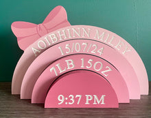 Load image into Gallery viewer, Engraved Rainbow with bow Stacker
