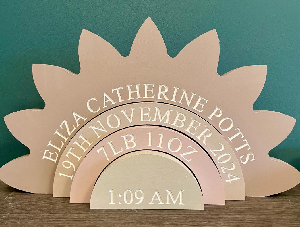 Engraved sunflower Stacker