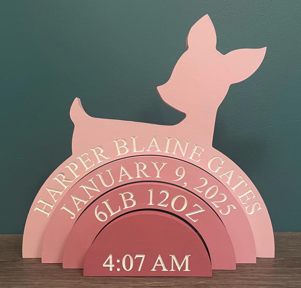 Engraved deer Stacker