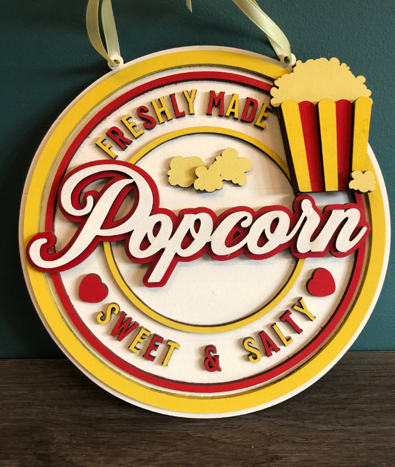 Retro Popcorn  wall plaque