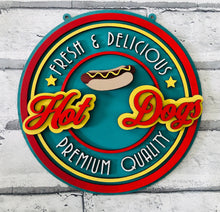 Load image into Gallery viewer, Retro Hot Dog wall plaque
