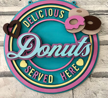Load image into Gallery viewer, Retro donuts wall plaque
