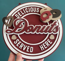 Load image into Gallery viewer, Retro donuts wall plaque
