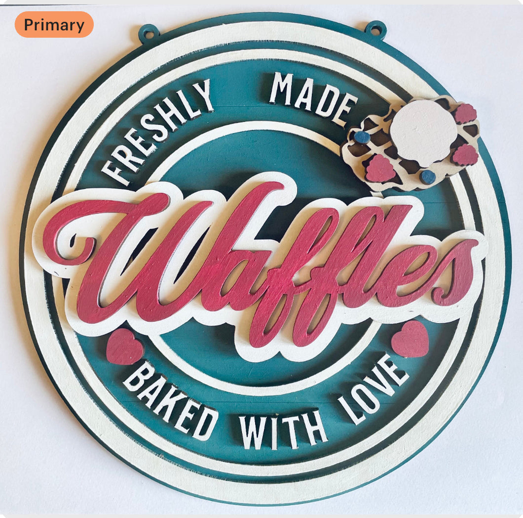Retro waffles wall plaque