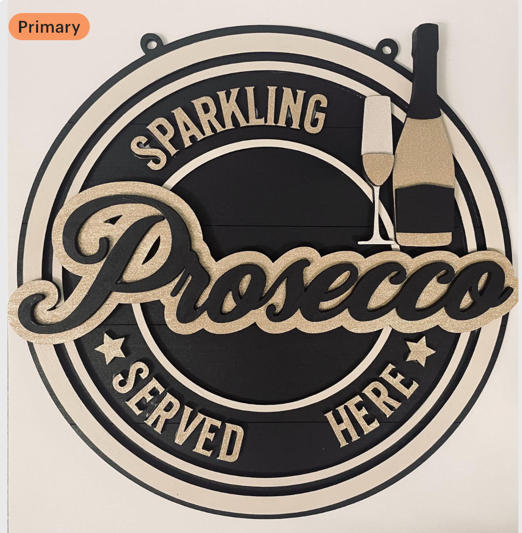 Retro Prosecco wall plaque