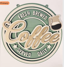 Load image into Gallery viewer, Retro coffee wall plaque
