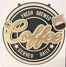Load image into Gallery viewer, Retro coffee wall plaque
