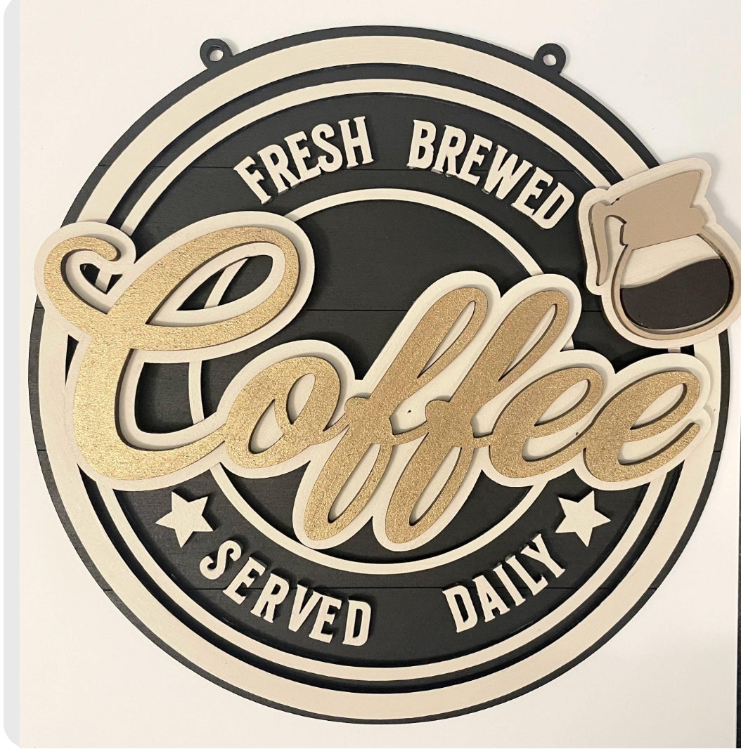 Retro coffee wall plaque