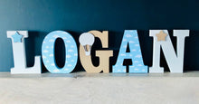 Load image into Gallery viewer, 15cm boys wooden freestanding letters
