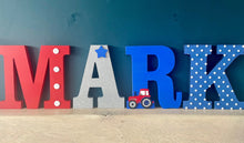 Load image into Gallery viewer, 15cm boys wooden freestanding letters
