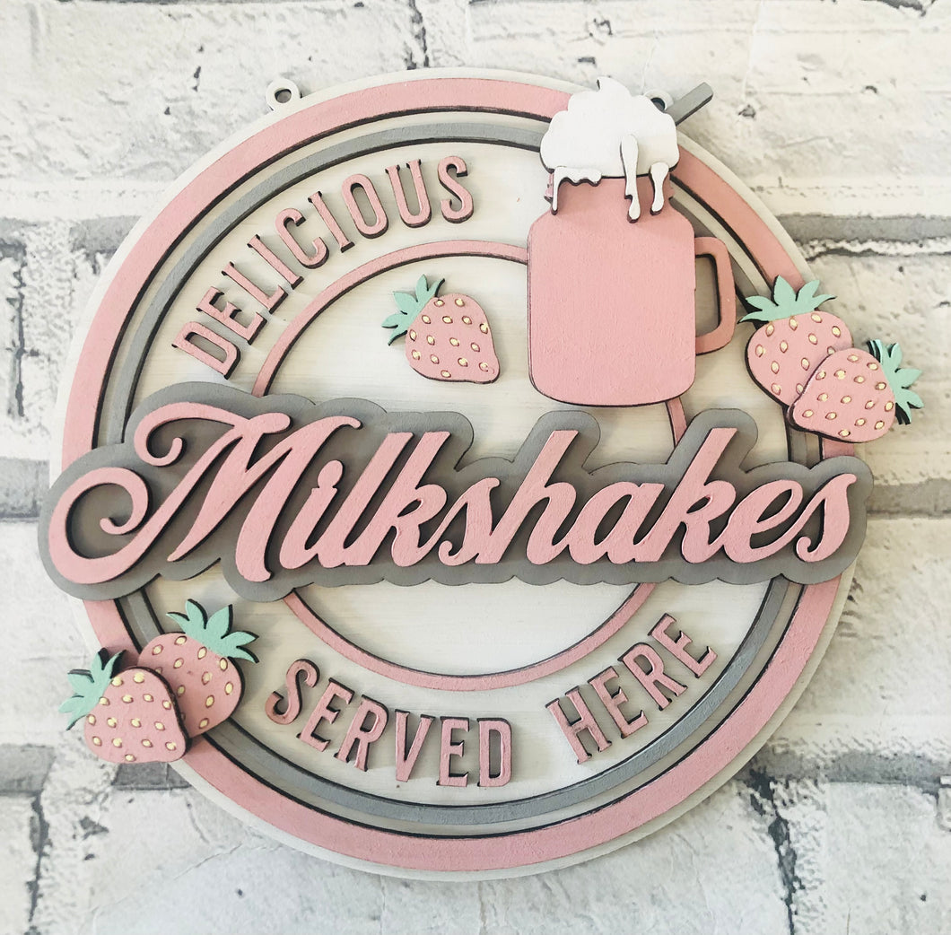 Retro strawberry milkshake  wall plaque