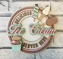 Load image into Gallery viewer, Retro ice cream wall plaque
