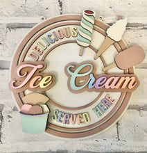 Load image into Gallery viewer, Retro ice cream wall plaque
