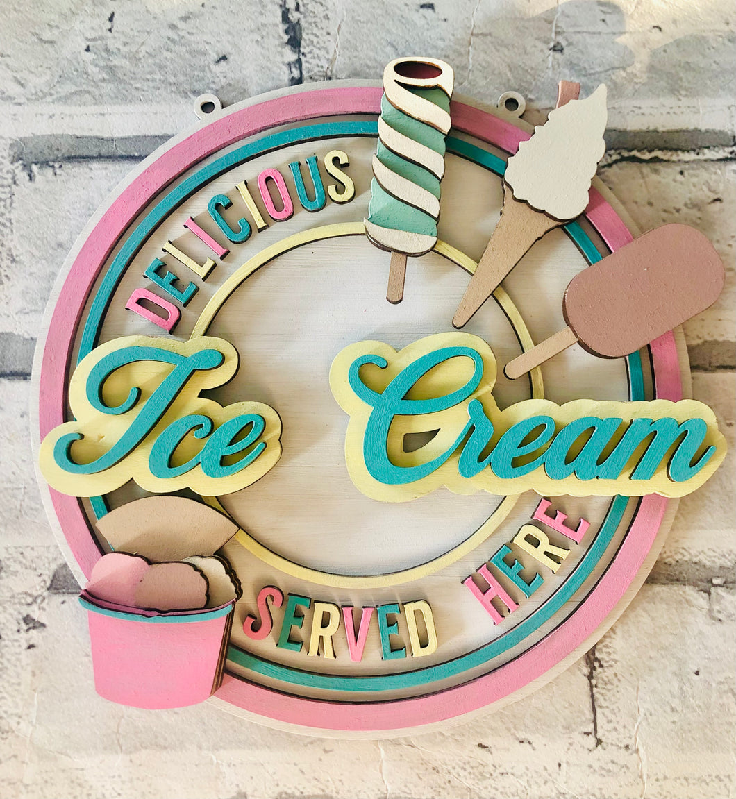 Retro ice cream wall plaque