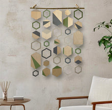 Load image into Gallery viewer, Green hexagon wall hanging
