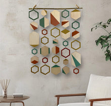 Load image into Gallery viewer, Mustard hexagon wall hanging
