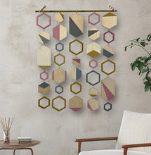 Load image into Gallery viewer, Mustard hexagon wall hanging
