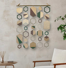 Load image into Gallery viewer, Green hexagon wall hanging

