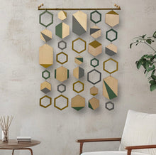 Load image into Gallery viewer, Mustard hexagon wall hanging

