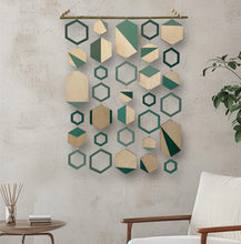 Load image into Gallery viewer, Green hexagon wall hanging
