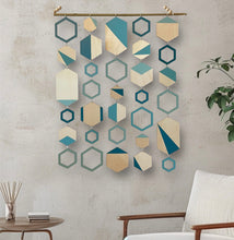 Load image into Gallery viewer, Blue hexagon wall hanging
