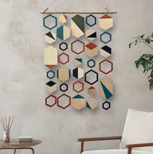 Load image into Gallery viewer, Blue hexagon wall hanging
