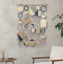 Load image into Gallery viewer, Blue hexagon wall hanging
