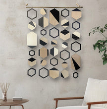 Load image into Gallery viewer, Black hexagon wall hanging
